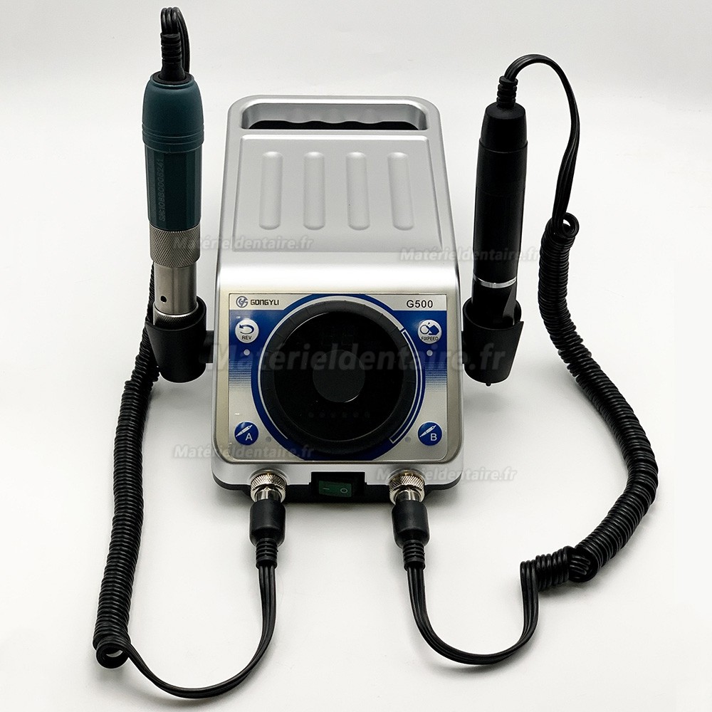 Micromoteur de laboratoire dentaire GONGYU G500 avec pièce à main 50K tr/min et pédale de commande